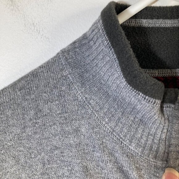 Mens Woolrich 1/4 Zip Wool Blend Sweater Gray M Cotton‎ Nylon Wool - Picture 5 of 7